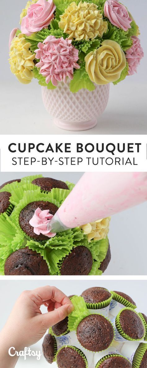 Свадьба - Cupcake Bouquet In 5 Steps: An Easy Tutorial