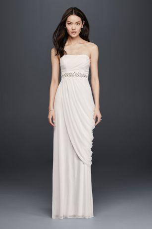 زفاف - Sheath Wedding Dress With Beading And Side Drape Style SDWG0417