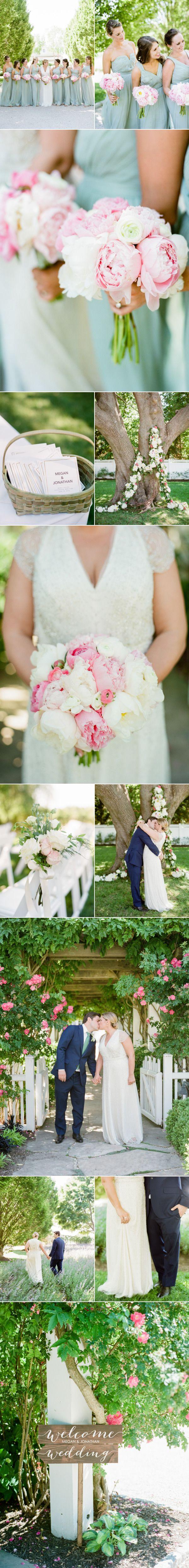 Hochzeit - A Classic Vineyard Wedding Loaded With Pink Peonies