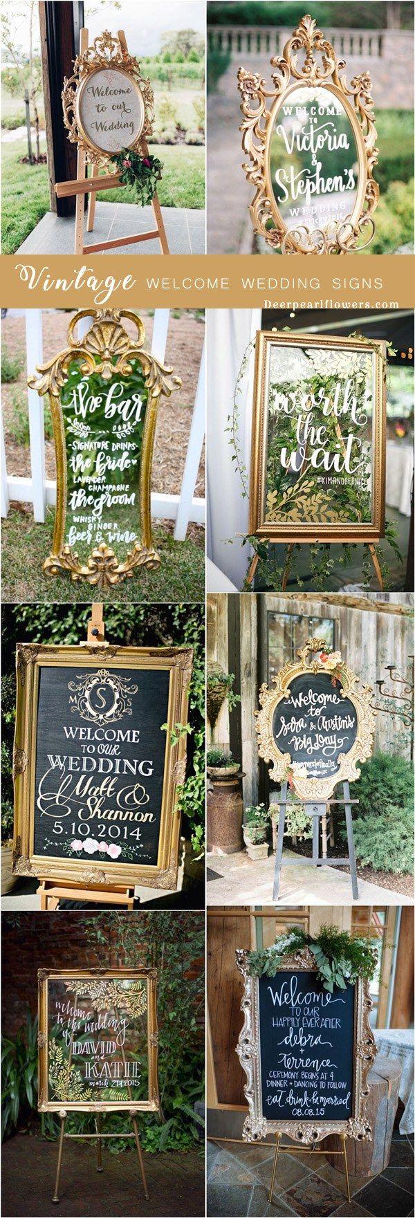Mariage - 20 Vintage Welcome Wedding Sign Ideas