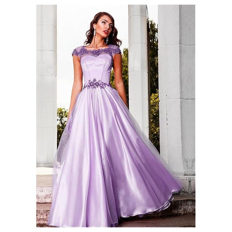 زفاف - Elegant Tulle & Stretch Satin Scoop Neckline A-Line Prom Dresses With Embroidery & Beads - overpinks.com