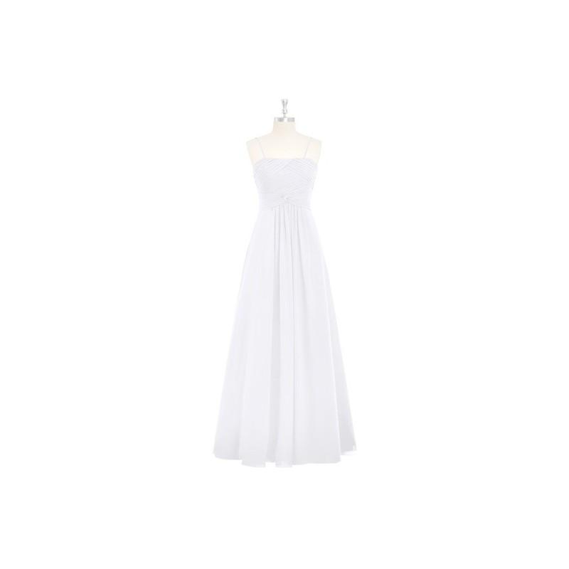 Wedding - White Azazie Imogene - Straight Floor Length Back Zip Chiffon Dress - Charming Bridesmaids Store