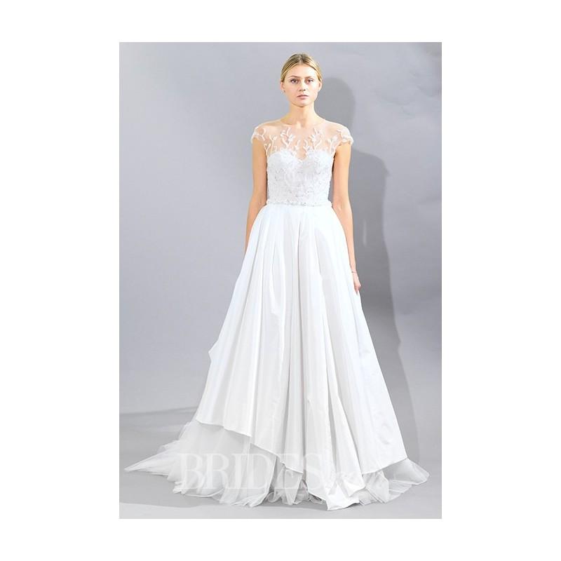 Wedding - Mira Zwillinger - Fall 2015 - Anna Cap Sleeve Illusion Neckline A-line Wedding Dress - Stunning Cheap Wedding Dresses