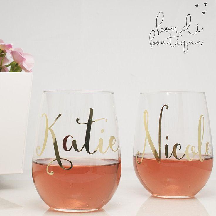 Свадьба - Personalized Wine Glasses