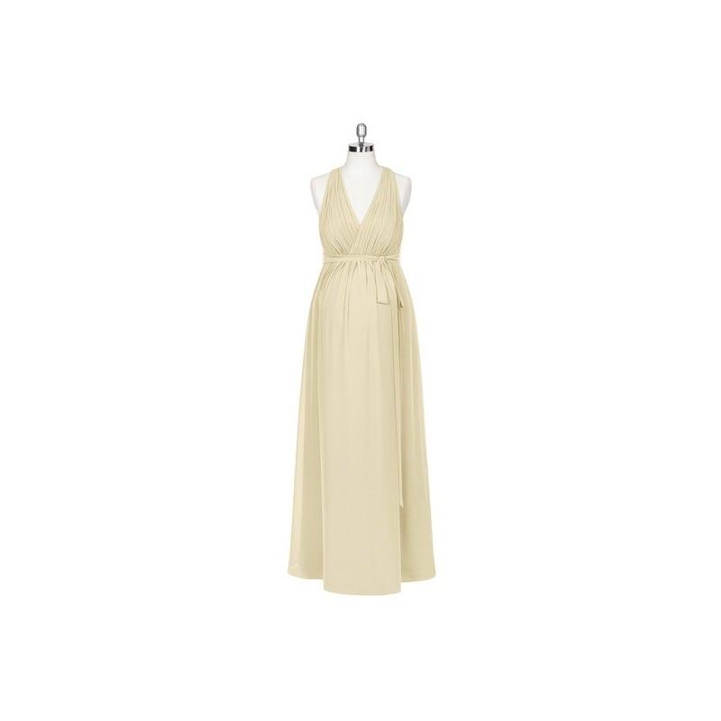 زفاف - Champagne Azazie Athena - Halter Chiffon Stretch Knit Back Zip Floor Length - Cheap Gorgeous Bridesmaids Store