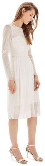 Hochzeit - Women's Topshop Bride Tulle & Chantilly Lace Midi Dress