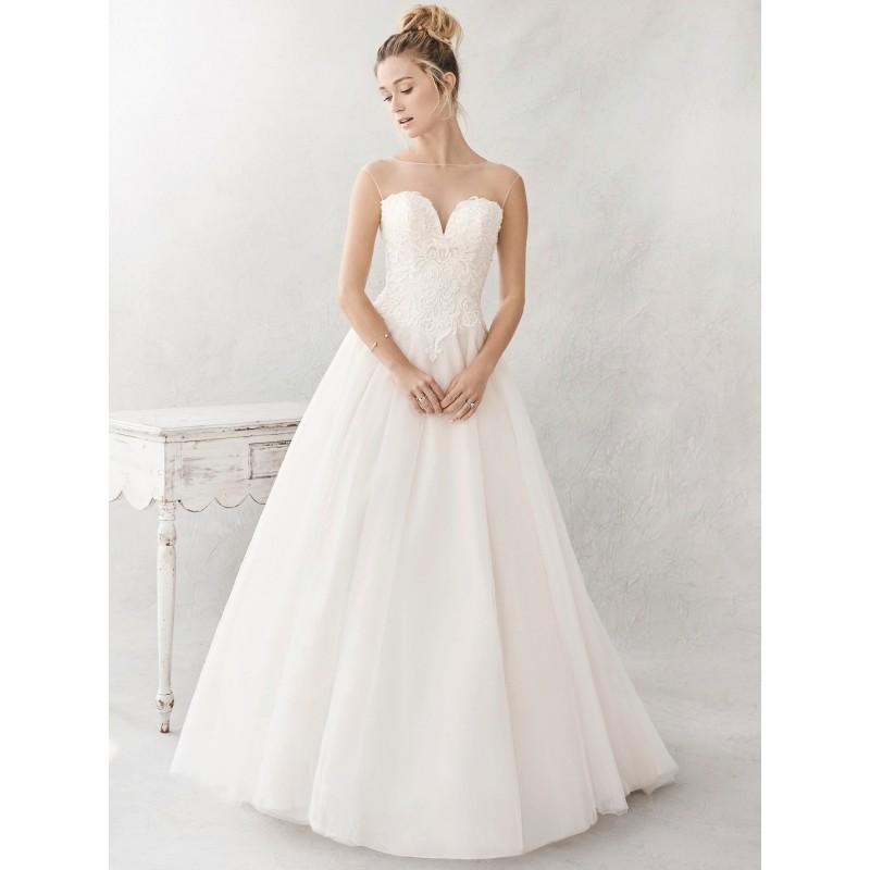 Wedding - Ella Rosa Spring/Summer 2017 BE385 Cap Sleeves Aline Chapel Train Illusion Sweet Pink Tulle Embroidery Bridal Dress - Top Design Dress Online Shop