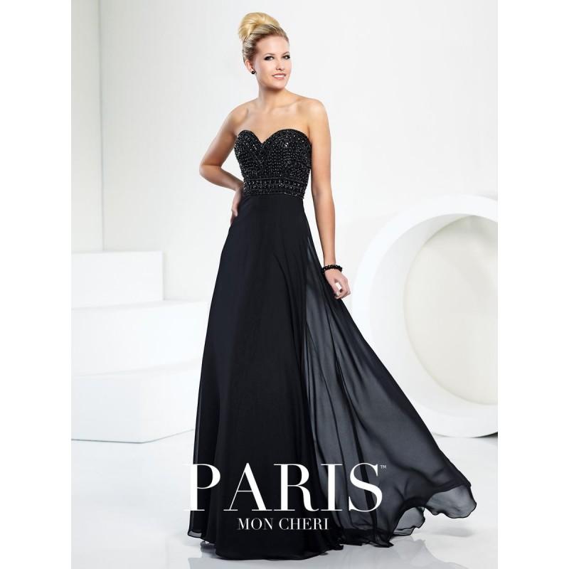 Hochzeit - Mon Cheri Paris 116701 Beaded Chiffon Gown - Brand Prom Dresses