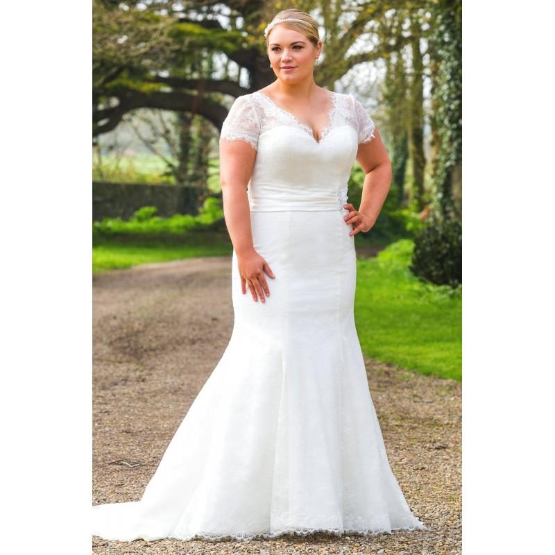 زفاف - Plus-Size Dresses Style BB17501 by BB  by Special Day - Ivory  White Lace Floor Sweetheart  V-Neck Wedding Dresses - Bridesmaid Dress Online Shop