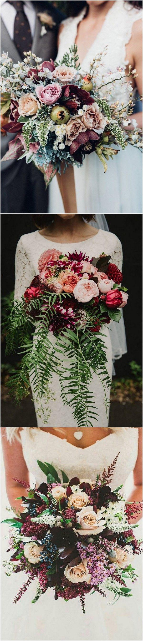 زفاف - Trending-15 Gorgeous Burgundy And Blush Wedding Bouquet Ideas - Page 2 Of 3