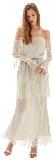 زفاف - Women's Topshop Bride Bardot Lace Off The Shoulder Gown