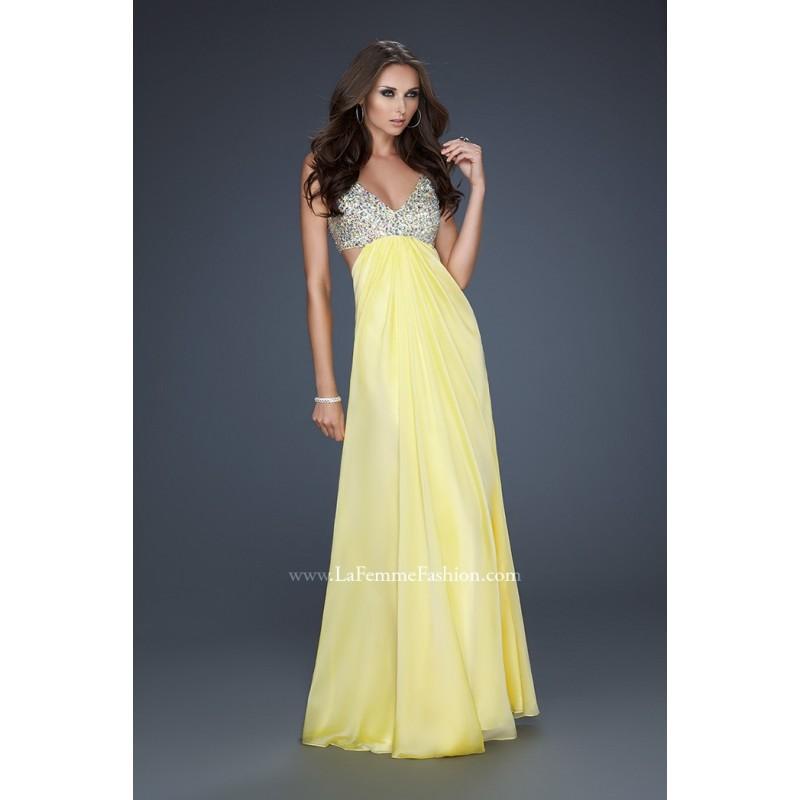 Hochzeit - La Femme 17472 Open Back Chiffon Prom Dress - Crazy Sale Bridal Dresses