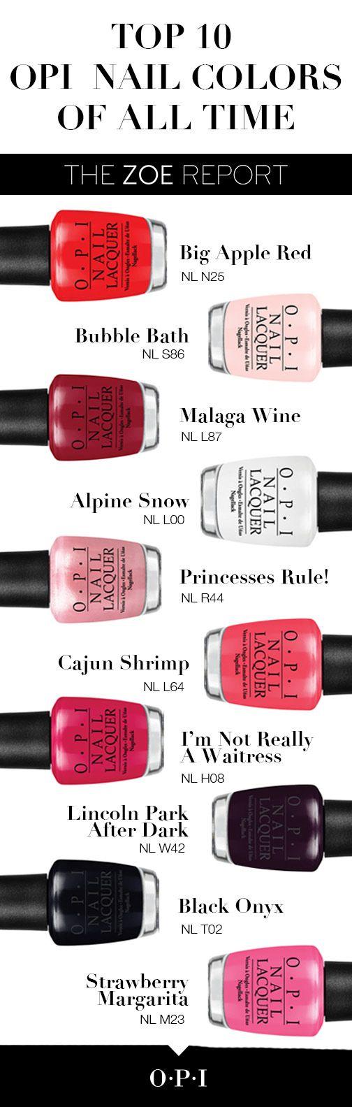 Свадьба - The Top 10 OPI Nail Colors Of All Time