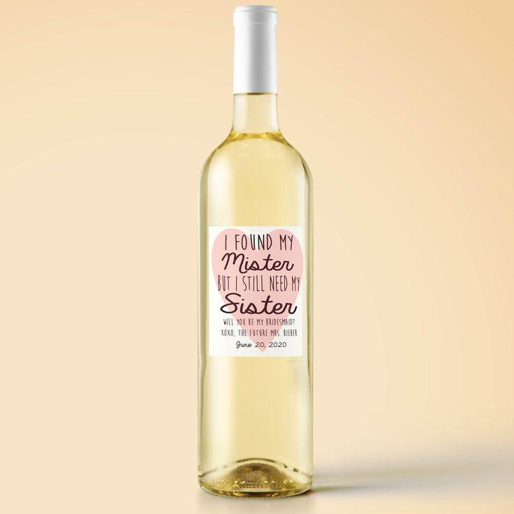 Mariage - Found My Mister Need My Sister Wine Label. Asking Bridesmaid. Bridesmaid Wine Label. Maid Of Honor Wine Label. Matron Of Honor