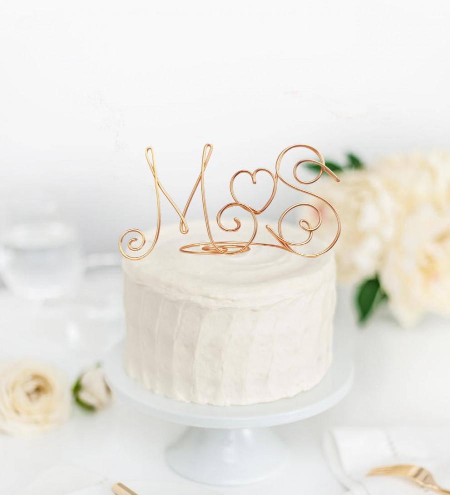 زفاف - Wedding cake topper - Initials cake topper - Rustic wedding decor - Cake topper -  Wire initials - Custom cake topper