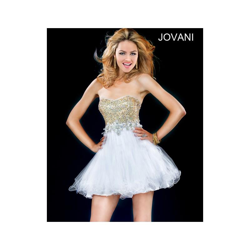 زفاف - Classical Fashion New Style Cheap Short Prom/Party/Homecoming Jovani Dresses 78388 White Gold New Arrival - Bonny Evening Dresses Online 