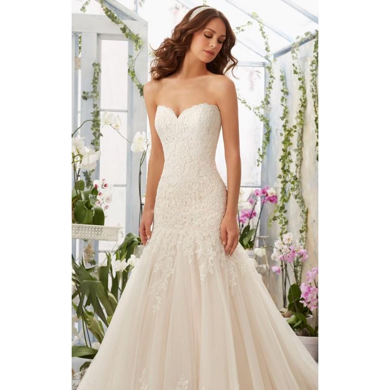 Hochzeit - Alencon Lace Tulle Gown by Blu by Mori Lee - Color Your Classy Wardrobe