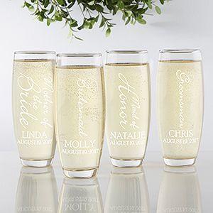 زفاف - Personalized Champagne Flutes