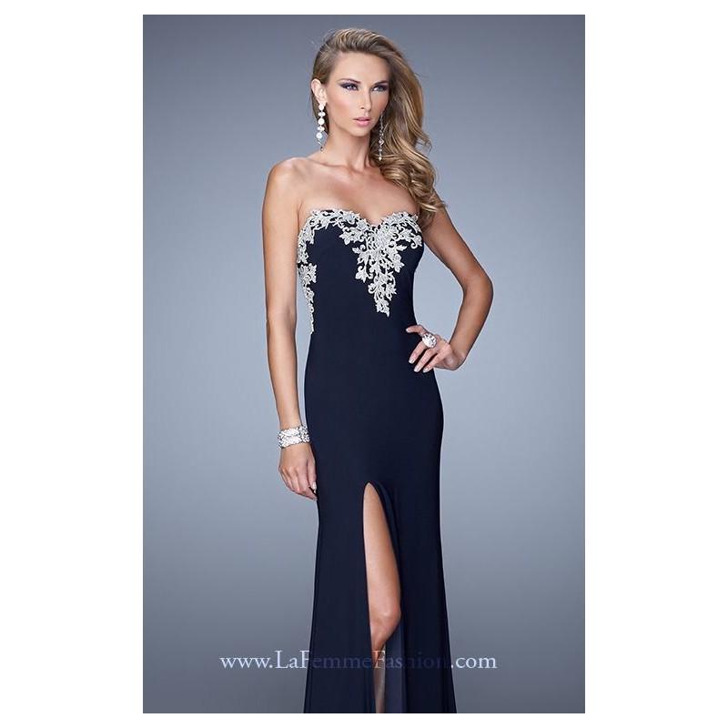 زفاف - Metallic Embroidered Gown by La Femme 21292 - Bonny Evening Dresses Online 