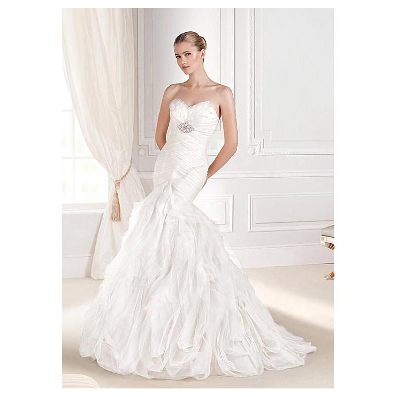 زفاف - Luxurious Organza Sweetheart Neckline Natural Waistline Mermaid Wedding Dress With Feather - overpinks.com