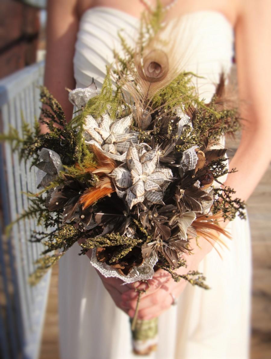 Wedding - Keepsake Customized Rustic Handmade Forever Flowers Bridal Bouquet