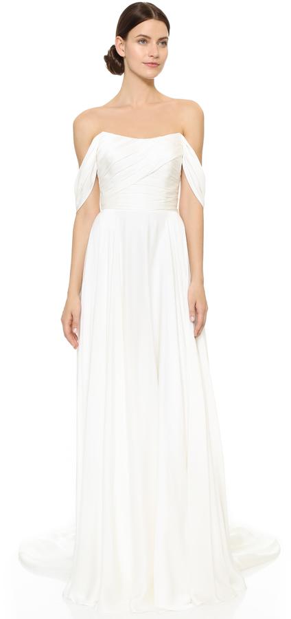 Hochzeit - Theia Delphine Off Shoulder Gown