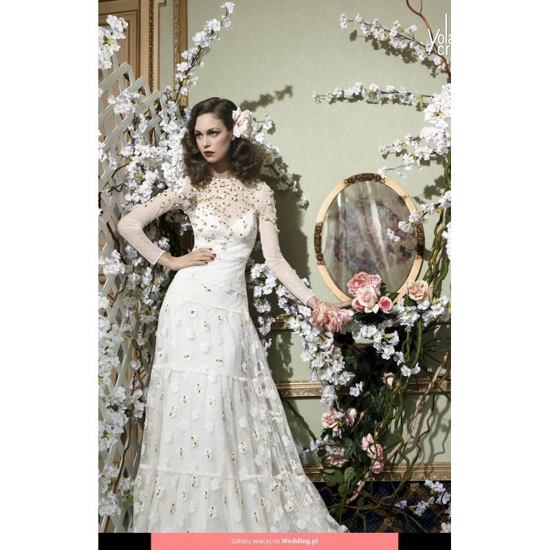 Wedding - YolanCris - Isola Romantic Vintage Floor Length High Neck Classic Long sleeve No - Formal Bridesmaid Dresses 2017