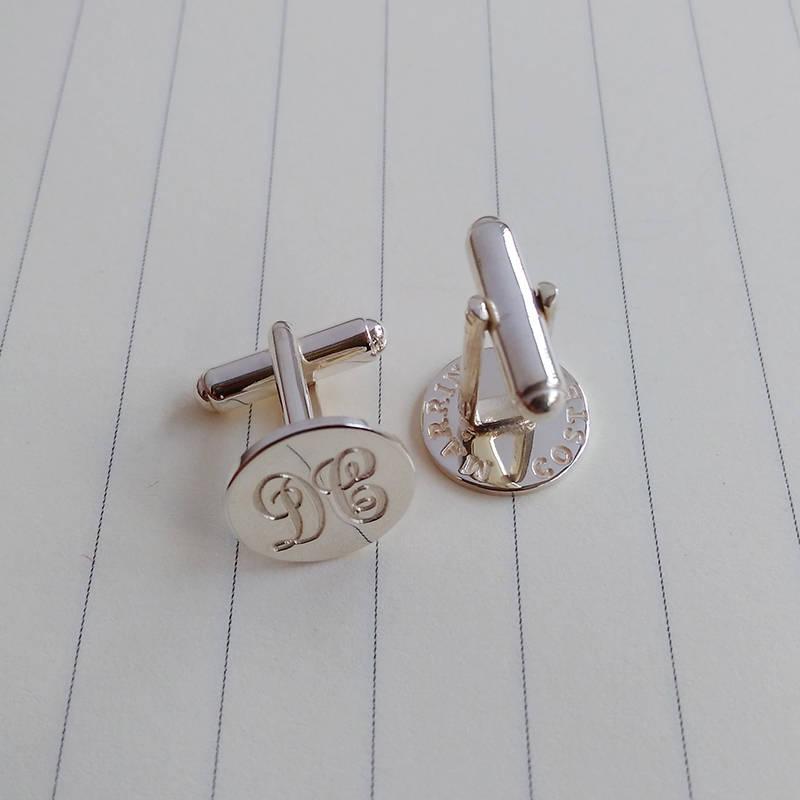 Hochzeit - Both Sides Engraved Cufflinks,Two Sides Engraving Cufflinks for Groom,Personalized Wedding Cufflinks,Custom Cufflinks,Groom Gift from Bride