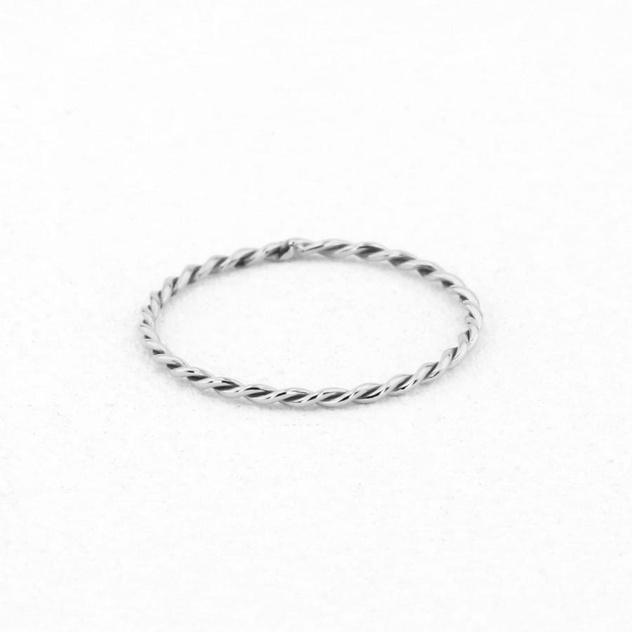 Свадьба - Rope Ring - 14K White Gold Wedding Band as Twisted Rope Ring -  Gold Ring - Stacking Rings - Thin Wedding Band
