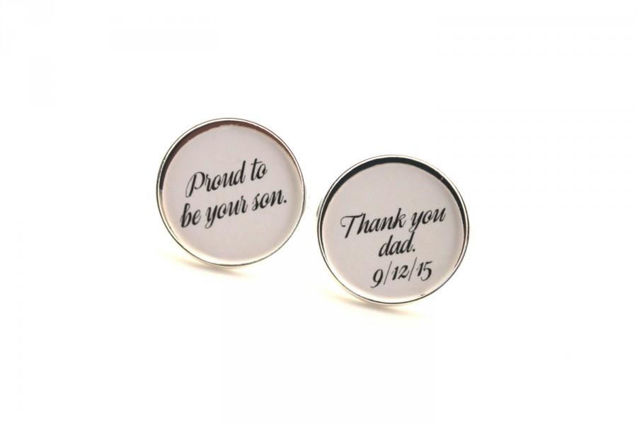 Свадьба - Father of the Groom Gift, Fathers Day Gift, From Groom to Dad, Wedding Cufflinks, Gift From Groom to Dad, Silver Cufflinks, Gold Cufflinks