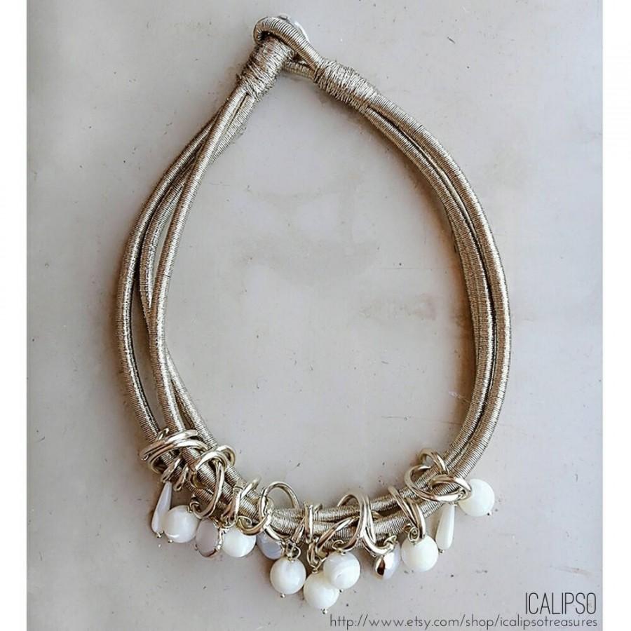 زفاف - Gold choker, pearl necklace for women, chain necklace, beaded necklace, bead necklace, gift for her, statement jewelry gift, beaded jewelry