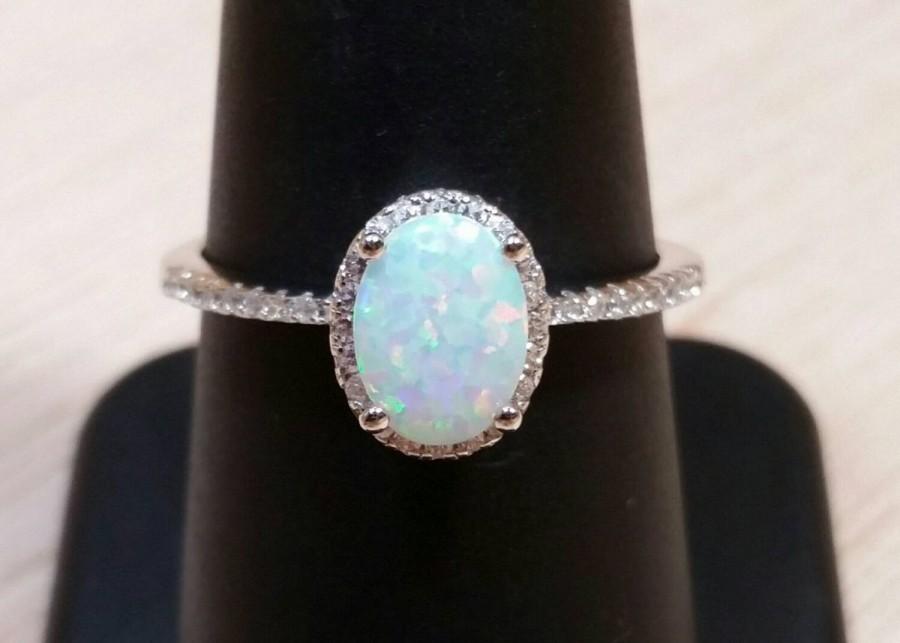 Wedding - Opal Ring Sterling Silver FREE Gift Box & FREE Shipping Codes Below Alternative Bride Rings Opal Engagement Ring Promise Ring Great Gift!