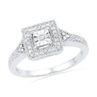 زفاف - Promise Ring, Unique Halo Engagement Ring, Sterling Silver Ring, Diamond Fashion Ring For Women Also Available in White Gold