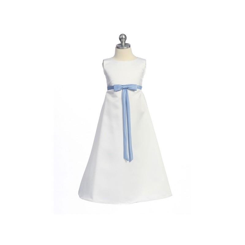 زفاف - Periwinkle Flower Girl Dress - Matte Satin A-Line Dress Style: D2170 - Charming Wedding Party Dresses