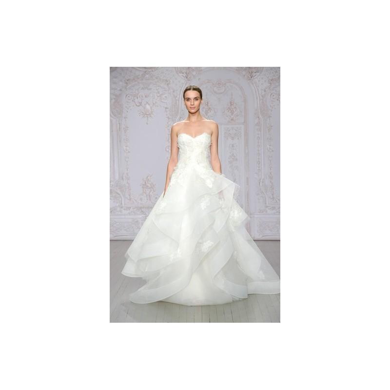 Wedding - Monique Lhuillier Wedding Dress Fall 2015 Hazel - Ball Gown Monique Lhuillier White Strapless Full Length Fall 2015 - Rolierosie One Wedding Store