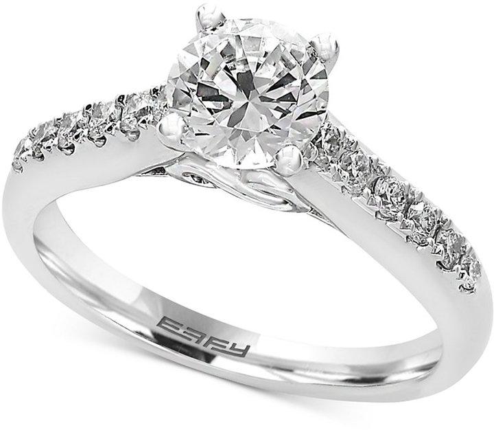 Hochzeit - Effy Infinite Love Diamond Engagement Ring (1-1/4 ct. t.w.) in 18k White Gold