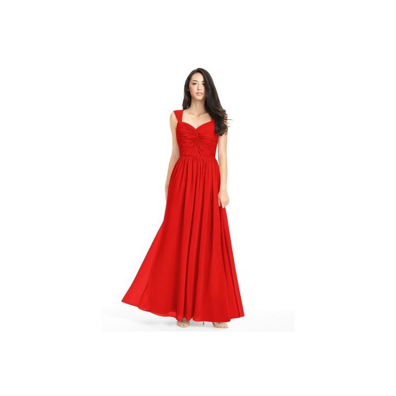 زفاف - Red Azazie Amya - Scoop Floor Length Sweetheart Chiffon Dress - Charming Bridesmaids Store