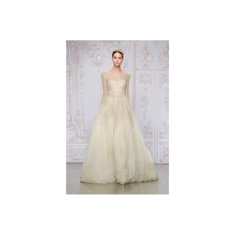 Mariage - Monique Lhuillier Wedding Dress Fall 2015 Elizabeth - Ball Gown Full Length High-Neck Fall 2015 Monique Lhuillier - Rolierosie One Wedding Store