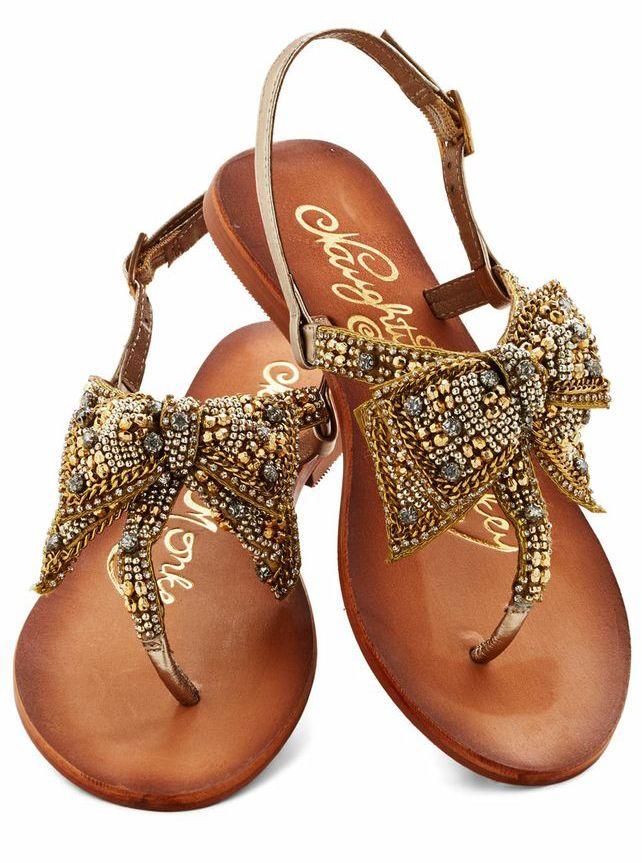 Mariage - Twinkling Trimmings Sandal In Gold