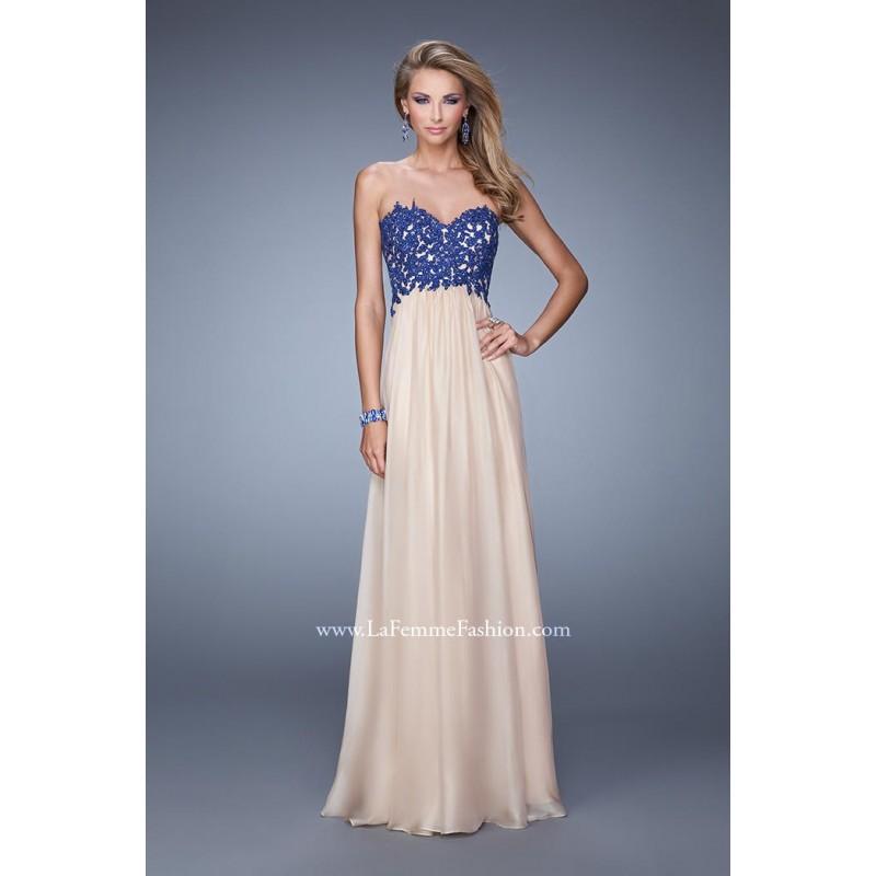 Hochzeit - La Femme 20617 Cranberry/Nude,Evergreen/Nude,Marine Blue/Nude Dress - The Unique Prom Store