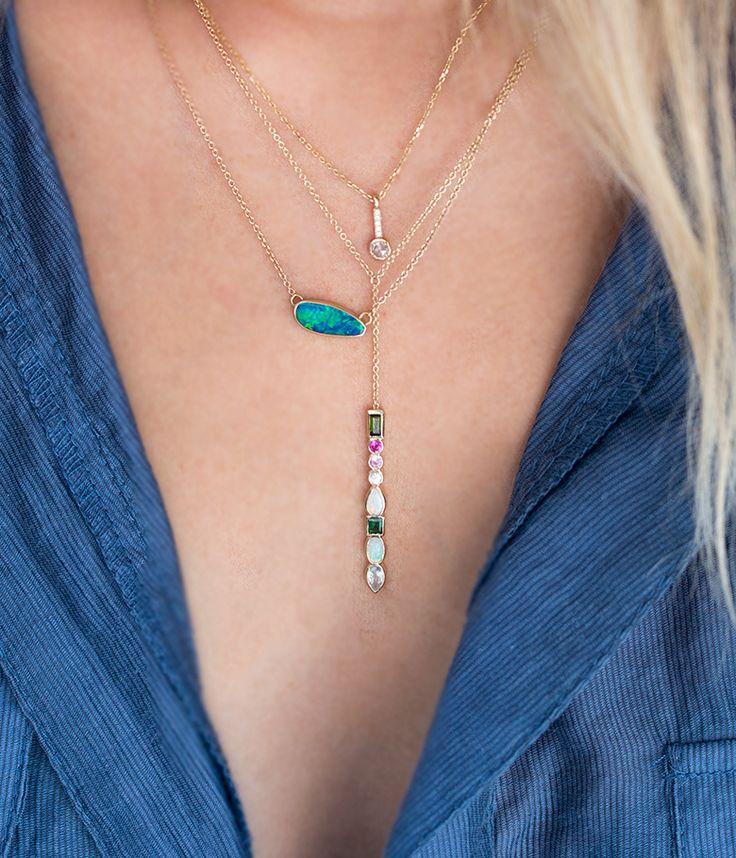 زفاف - Bright Opal Doublet Necklace