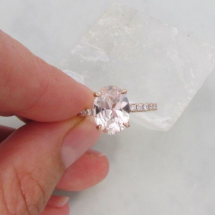 زفاف - Rose Gold White Gold Or Yellow Gold Diamond Accented Engagement Ring Semi Mount Centre Stone Sold Separately