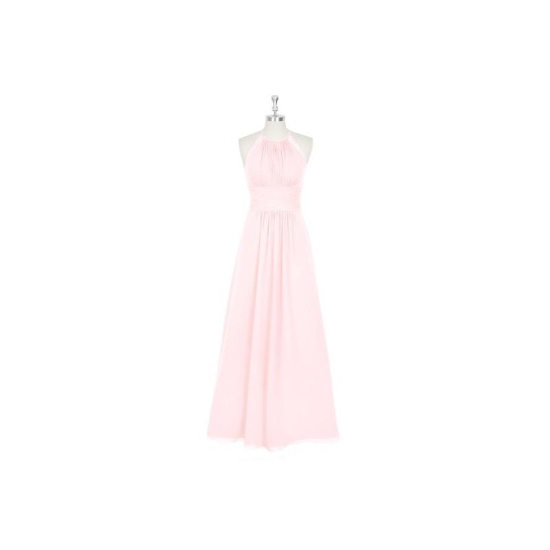 Hochzeit - Blushing_pink Azazie Regina - Halter Chiffon And Lace Floor Length Strap Detail Dress - Cheap Gorgeous Bridesmaids Store