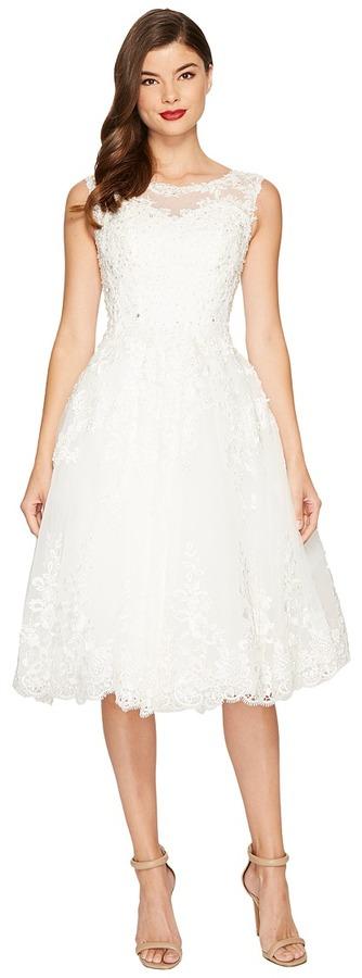 Hochzeit - Unique Vintage - Riviera Lace Tulle Bridal Dress Women's Dress