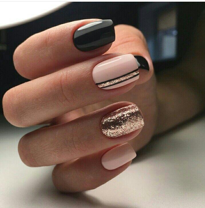 Wedding - Nude And Black Nails
