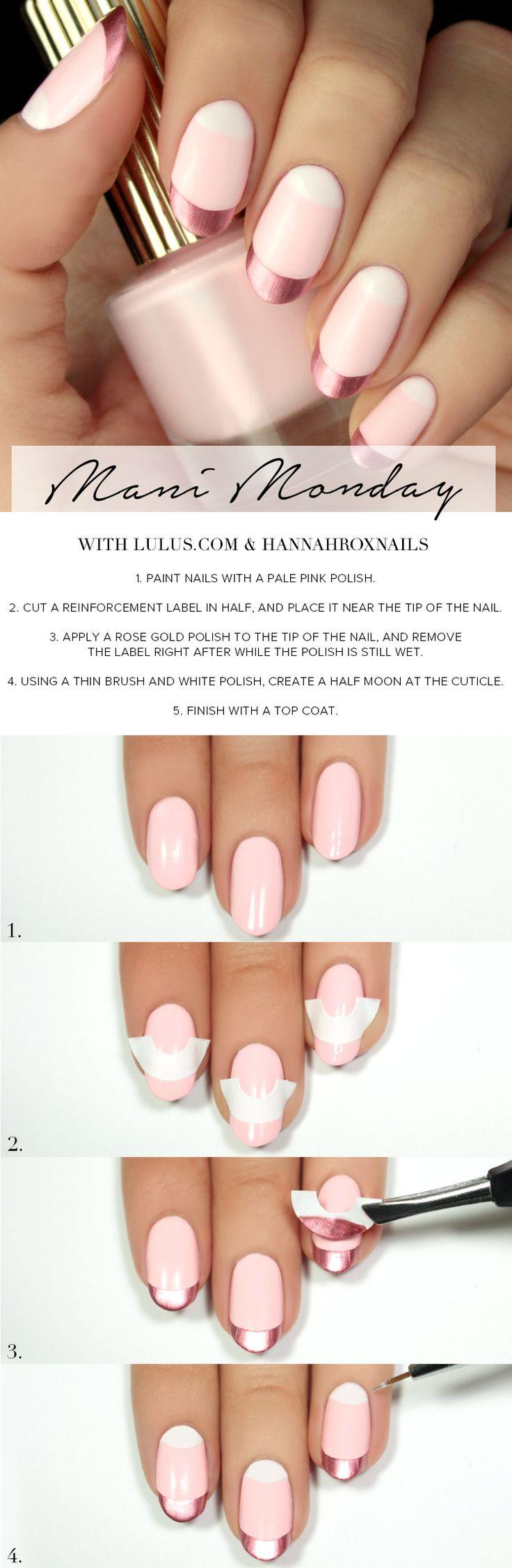 Mariage - Mani Monday: Rose Gold And Pink Valentine’s Day Nail Tutorial