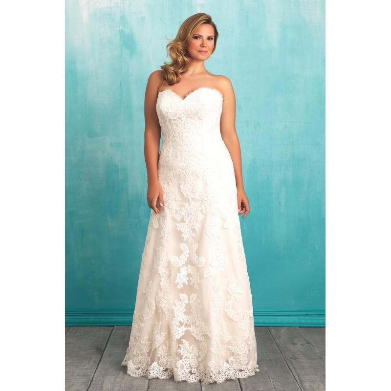 زفاف - Allure Women Plus-Size Dresses Style W370 by Allure Women - Ivory  White  Champagne Lace Floor Wedding Dresses - Bridesmaid Dress Online Shop