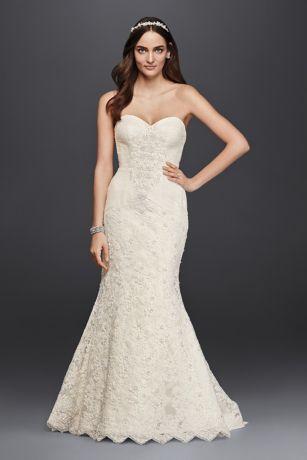 زفاف - Petite Beaded Lace Trumpet Wedding Dress Style 7CRL277