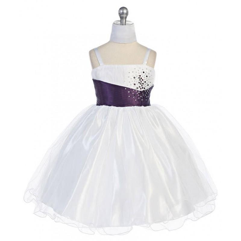 Wedding - Plum Mini Stoned Tulle Dress Style: D595 - Charming Wedding Party Dresses