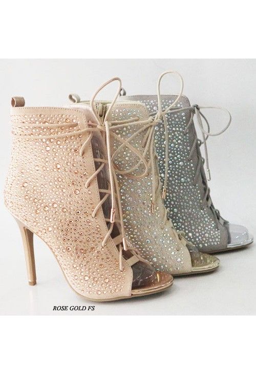 Hochzeit - Crystal Drops Ankle Boots